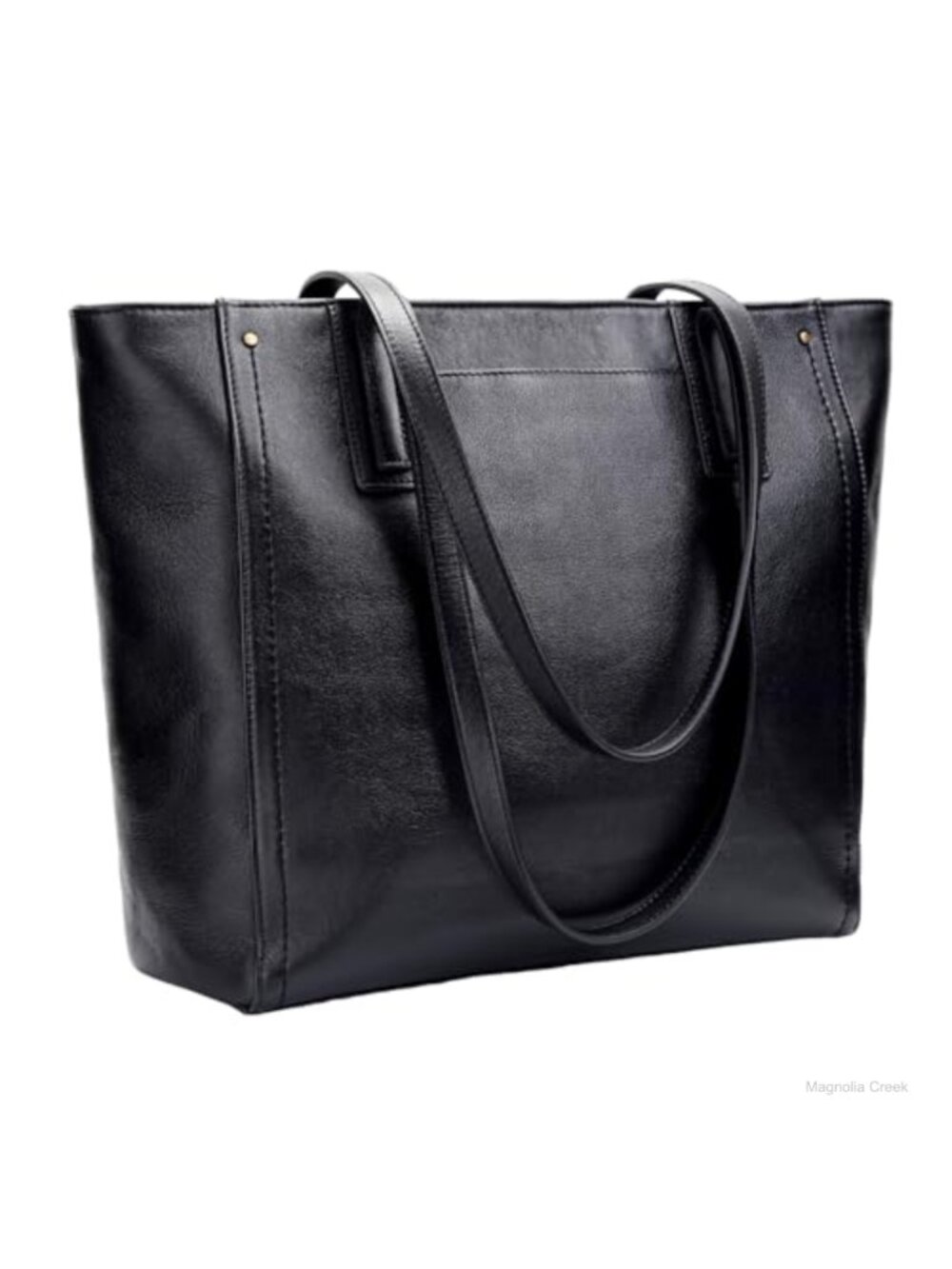 Full Grain Leather Large Vintage Work Tote Bag with Zipper Laptop Purse